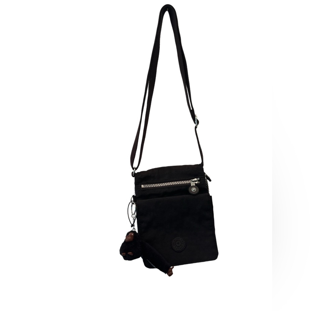 Black Crossbody Kipling Bag with Monkey Keychain